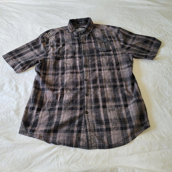 Harley-Davidson Other - Harley Davidson Snap Casual Shirt Gray Plaid Size Large Motorcycles